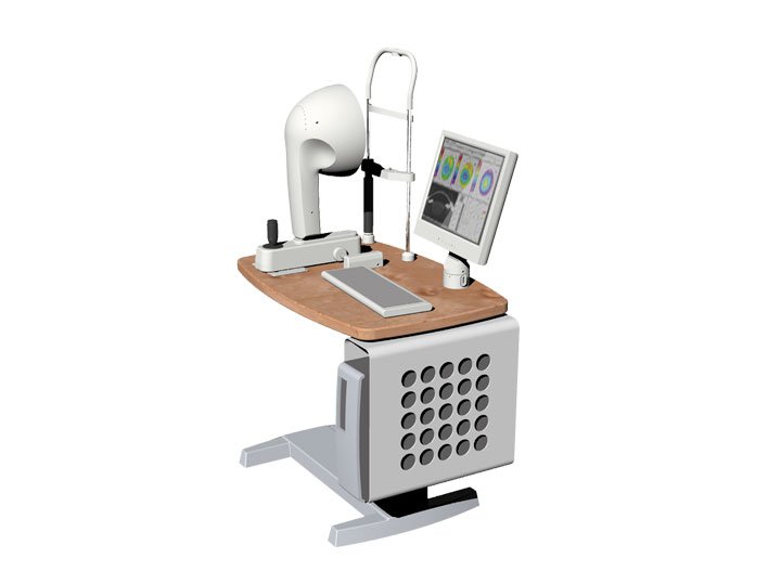 Lift Table 眼睛检测仪：附带高度可调节平台和模块化系统。 