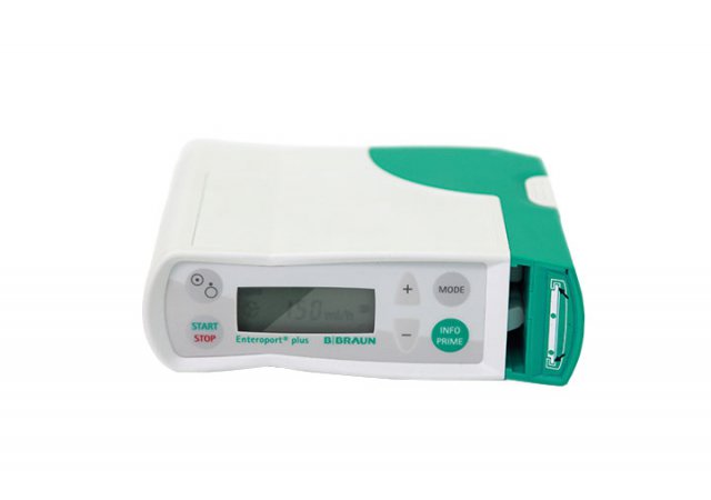 Pump for controlled tube feeding into the gastrointestinal tract  for ambulant and inpatient use. 