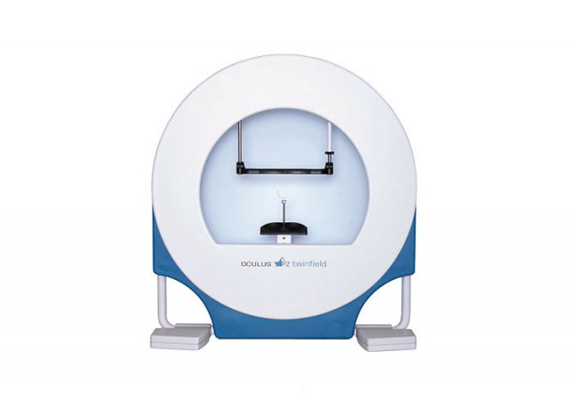 Round head projection perimeter to measure the field of vision. 